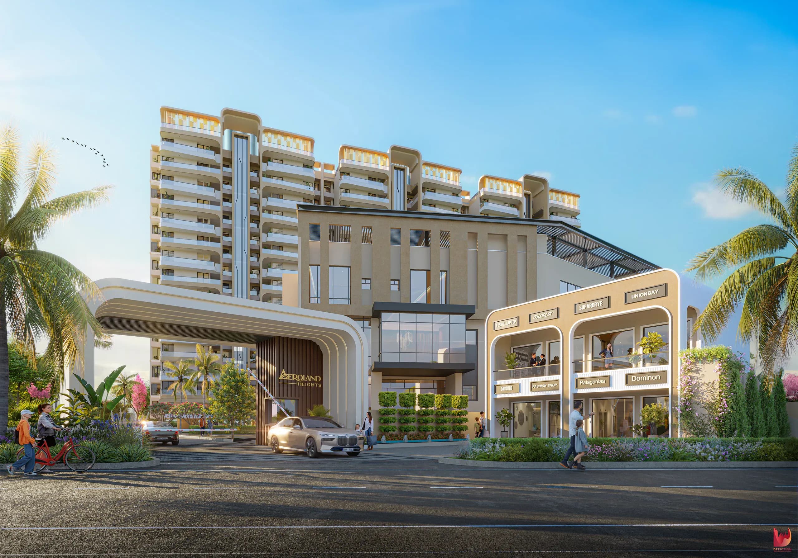 Aeroland Heights entrance render